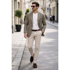 Houston White Men's Plaid Blazer Jacket Size XL Brown NWT